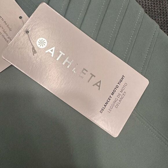 NWT‎ Athleta Delancey Moto Leggings Sage Green Size XXS Compression Active - Picture 11 of 12